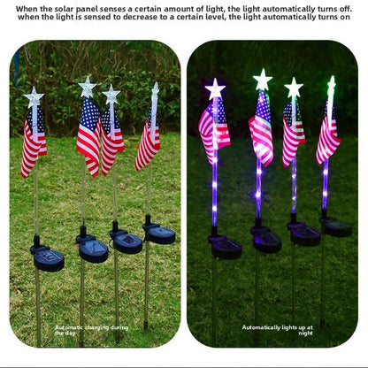 Solar Powered Flag Garden Light