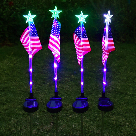 Solar Powered Flag Garden Light